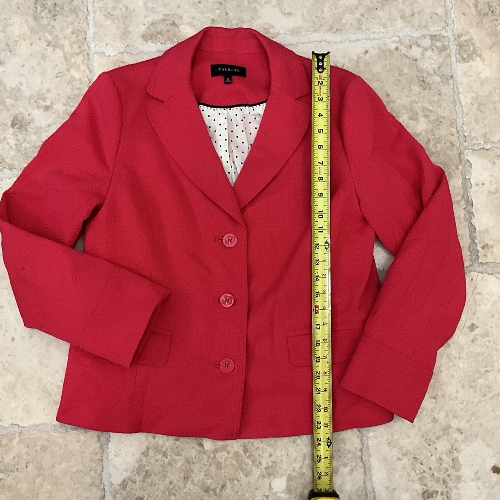 Talbots Women's Pink Textured Blazer Jacket Size 10 Business Casual - Picture 4 of 7